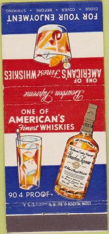 Matchbook Cover - Bourbon Supreme Whiskey Sausalito CA 30 Strike