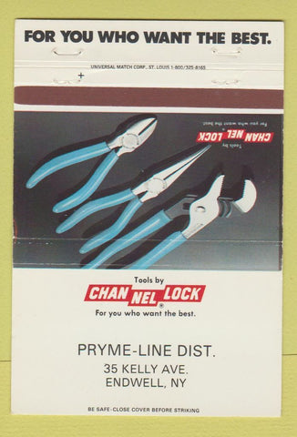 Matchbook Cover - Channel Lock Tools Pryme Line Endwell NY 40 Strike