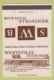 Matchbook Cover - Wentzville State Bank MO 40 Strike