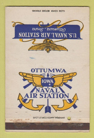 Matchbook Cover - US Naval Air Station Ottumwa IA postcard WEAR 40 Strike