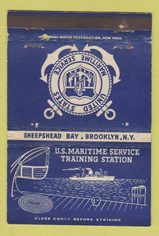 Matchbook Cover - US Maritime Service Training Brooklyn NY WEAR 40 Strike