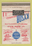 Matchbook Cover - Kysor Heater Cadillac MI WORN 40 Strike