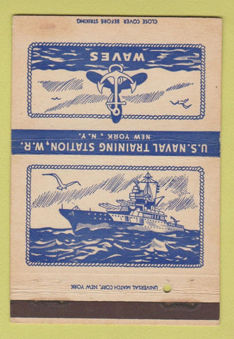 Matchbook Cover - US Naval Training Station New York City 40 Strike