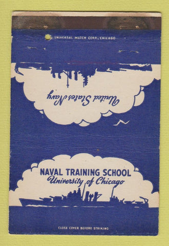 Matchbook Cover - Naval Training School University of Chicago IL WEAR 40 Strike