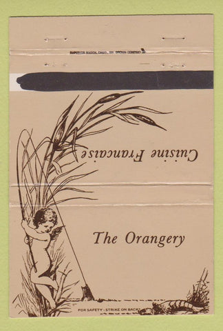 Matchbook Cover - The Orangery French Restaurant Knoxville TN #1 TAN 40 Strike