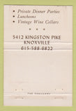 Matchbook Cover - The Orangery French Restaurant Knoxville TN #1 TAN 40 Strike