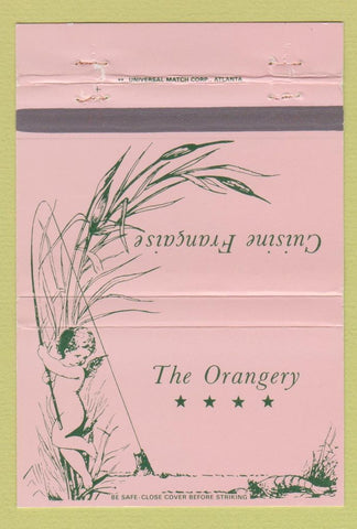 Matchbook Cover - The Orangery French Restaurant Knoxville TN #2 PINK 40 Strike