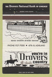 Matchbook Cover - Drovers National Bank Chicago IL 40 Strike