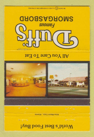 Matchbook Cover - Duff's Smorgasbord Lebanon OH CHAIN 40 Strike