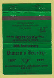 Matchbook Cover - Duncan's Jewelry Massillon OH WEAR 40 Strike