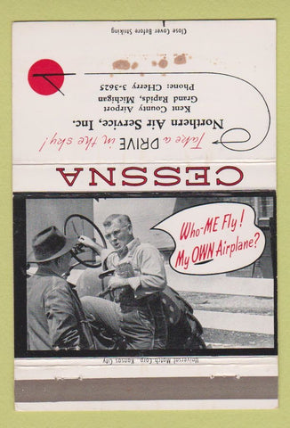 Matchbook Cover - Cessna Airplanes Northern Air Grand Rapids MI WEAR 40 Strike
