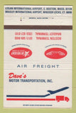 Matchbook Cover - Dave's Motor Transportation trucking Boston MA 40 Strike