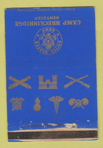 Matchbook Cover - Camp Breckinridge KY US Navy WORN postcard 40 Strike