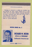 Matchbook Cover - Richard Nixon President RMS #2 football 40 Strike