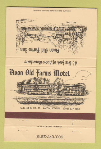 Matchbook Cover - Avon Old Farms Inn CT #2 40 Strike