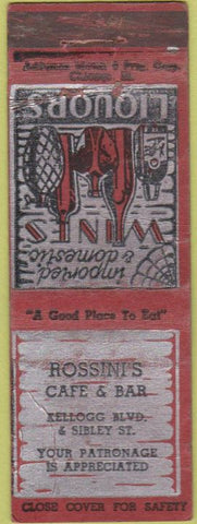 Matchbook Cover - Hossini's Cafe Bar St Paul MN WORN Advance