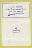 Matchbook Cover - Browning Power Transmission Azusa CA Bearings 40 Strike