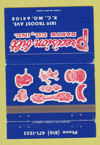 Matchbook Cover - Precision Bilt Parts Kansas City MO 40 Strike