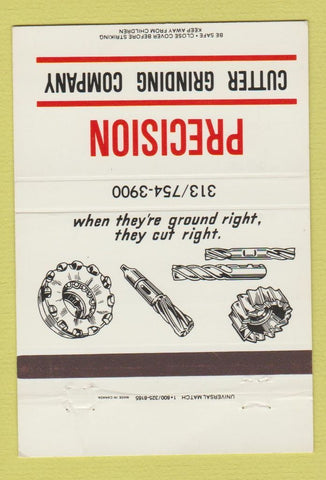 Matchbook Cover - Precision Cutter Grinding  40 Strike