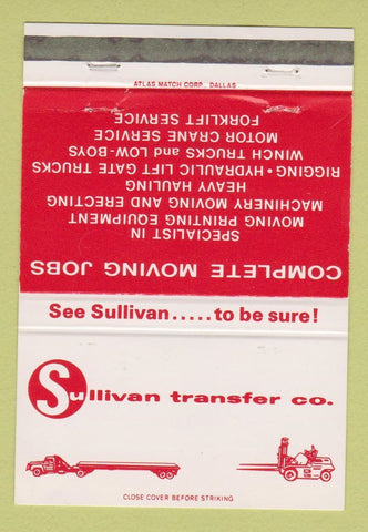 Matchbook Cover - Sullivan Trucking Dallas Fort Worth Houston TX 40 Strike