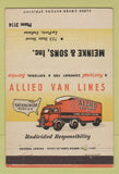 Matchbook Cover - Allied Van Lines Trucking Meinke LaPorte IN 40 Strike