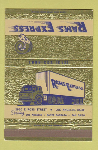 Matchbook Cover - Rams Express Trucking Los Angeles CA football? 40 Strike