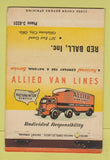 Matchbook Cover - Allied Van Lines Trucking Red Ball Oklahoma City OK 40 Strike