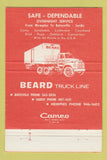 Matchbook Cover - Beard Trucking Sardis MS 40 Strike