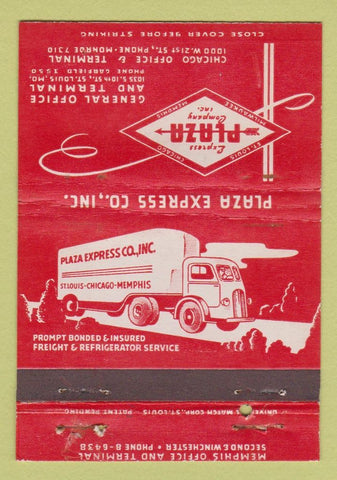 Matchbook Cover - Plaza Express Trucking St Louis MO WEAR 40 Strike