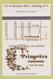Matchbook Cover - Primavera Ristorante Flushing NY 40 Strike