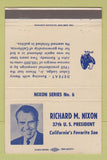 Matchbook Cover - Richard Nixon President RMS #6 40 Strike