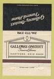 Matchbook Cover - Galloway Onstott Funeral Home Hartford OH 40 Strike