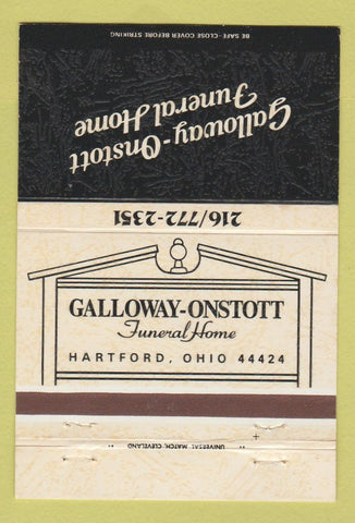 Matchbook Cover - Galloway Onstott Funeral Home Hartford OH 40 Strike