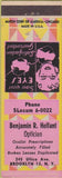 Matchbook Cover - Helfant Optician Brooklyn NY girlie glasses