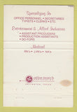 Matchbook Cover - Unicorn Temporary Service employment WEAR 40 Strike