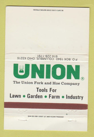 Matchbook Cover - Union Fork and Hoe Columbus OH lawn garden tool WEAR 40 Strike