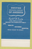 Matchbook Cover - United of America Building Chicago IL SAMPLE 40 Strike