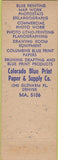 Matchbook Cover - Colorado Blue Print Co Denver CO American Match
