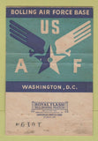 Matchbook Cover - Bolling Air Force Base Washington DC WEAR 40 Strike