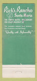 Matchbook Cover - Rick's Rancho Santa Maria CA 30 Strike