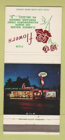 Matchbook Cover - Clarence Walker Flowers Portland OR 30 Strike