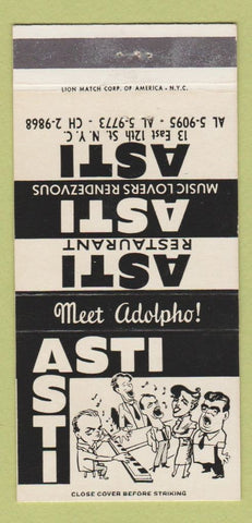 Matchbook Cover - Asti Restaurant New York City 30 Strike