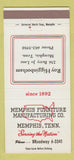 Matchbook Cover - Memphis Furniture Manufacturing TN Roy Higginbotham 30 Strike