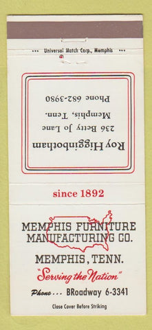 Matchbook Cover - Memphis Furniture Manufacturing TN Roy Higginbotham 30 Strike