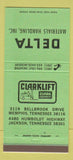 Matchbook Cover - Delta Clark Fork Lifts Jackson Memphis TN 30 Strike