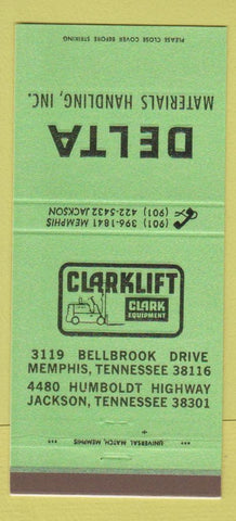 Matchbook Cover - Delta Clark Fork Lifts Jackson Memphis TN 30 Strike