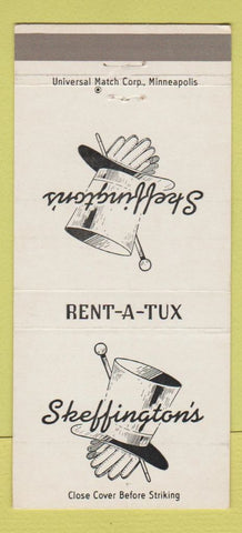 Matchbook Cover - Sheffington's Tuxedo Rentals Cincinnati St Paul MN 30 Strike