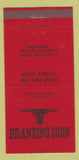 Matchbook Cover - Branding Iron Boston MA restaurant 30 Strike