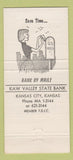 Matchbook Cover - Kaw Valley State Bank Kansas City KS 30 Strike