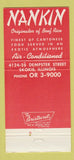 Matchbook Cover - Nankin Chinese Restaurant Skokie IL 30 Strike